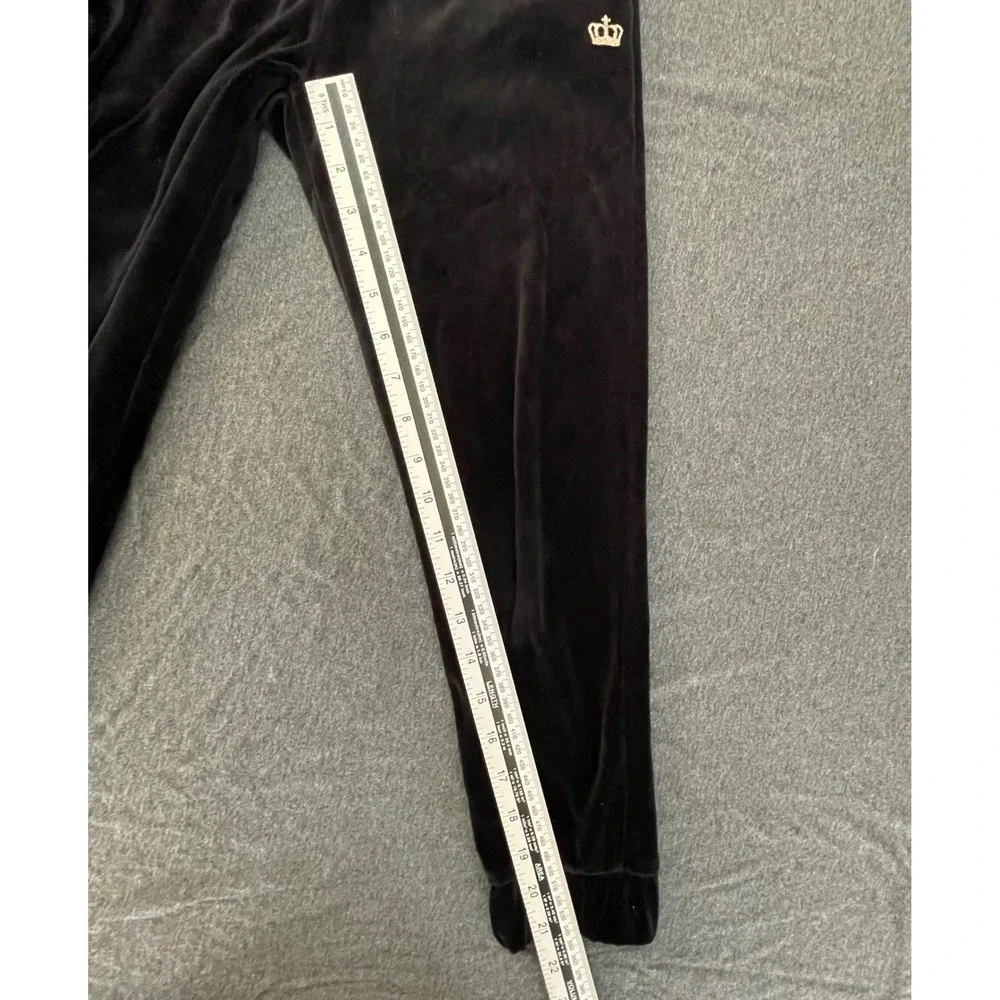 Juicy by Juicy Couture Girls‎ Black Velour Tracksuit Hoodie & Pants Set 7/8 S